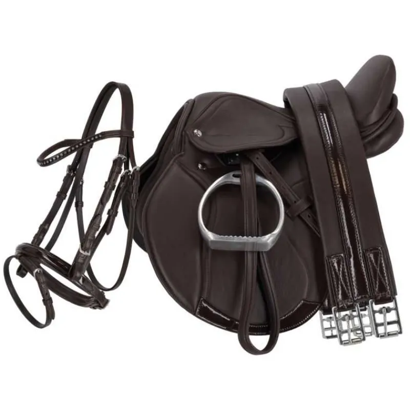 QHP Ensemble de selle complet Melbourne> Selle Poney Et Bardette|Selle Mixte