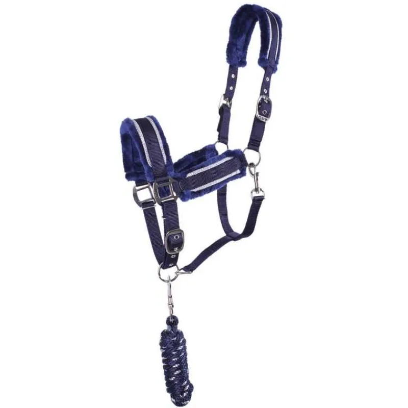 QHP Ensemble licol fourré et longe Dolci> Licol Nylon|Licol Mouton