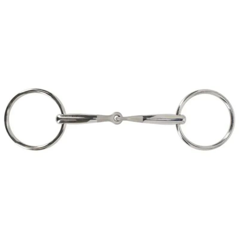 QHP Mors 2 anneaux anatomique Acier sablé> Mors Simple