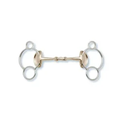 STUBBEN Mors 3 anneaux double brisure Golden Wings> Mors Type Pessoa|Mors Double Brisure