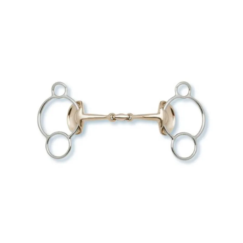STUBBEN Mors 3 anneaux double brisure Golden Wings> Mors Type Pessoa|Mors Double Brisure