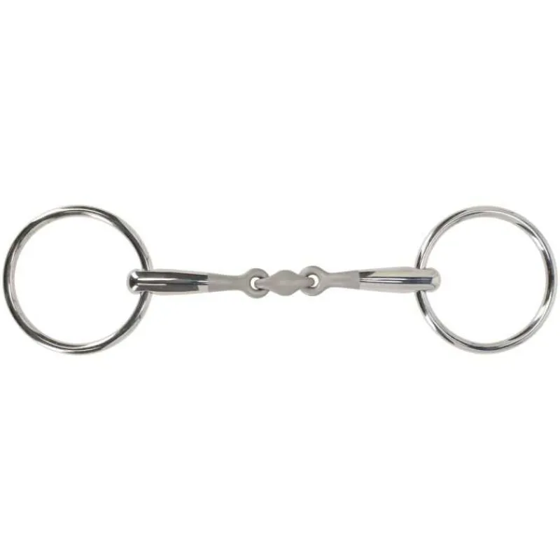 QHP Mors 2 anneaux double brisure anatomique Acier sablé > Mors Simple|Mors Double Brisure