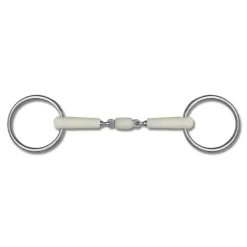 Mors 2 anneaux en résine double brisure avec rouleau Happy Mouth> Mors Happy Mouth