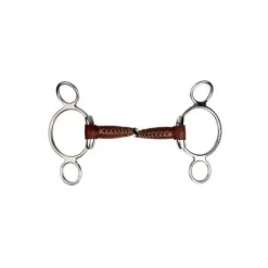 Mors 3 anneaux Pinchless cuir METALAB> Mors En Cuir