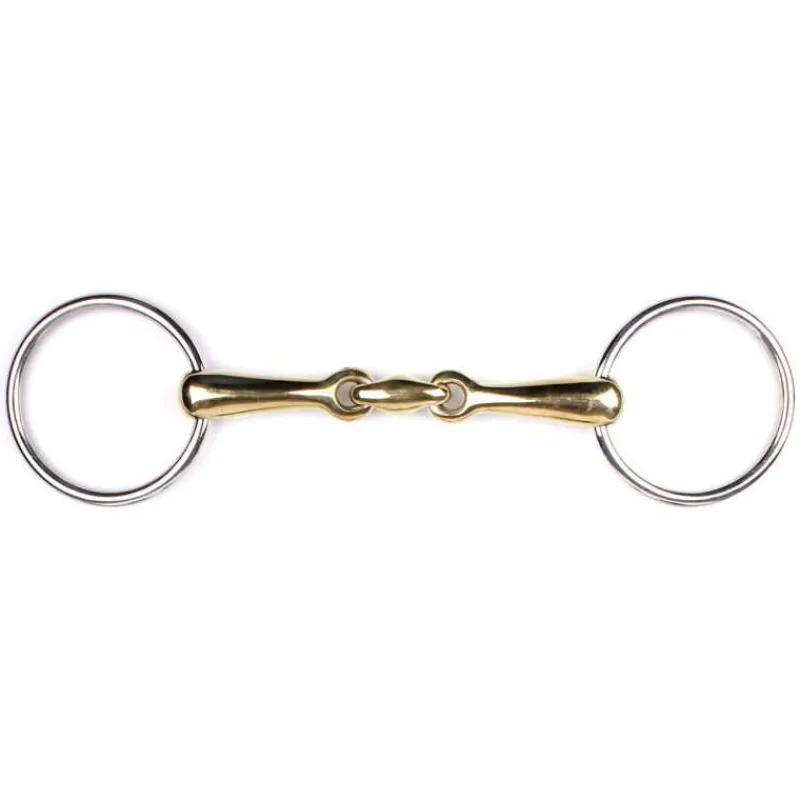 Q-ESSENTIALS Mors double brisure maillechort Argentan QHP> Mors Simple|Mors Double Brisure