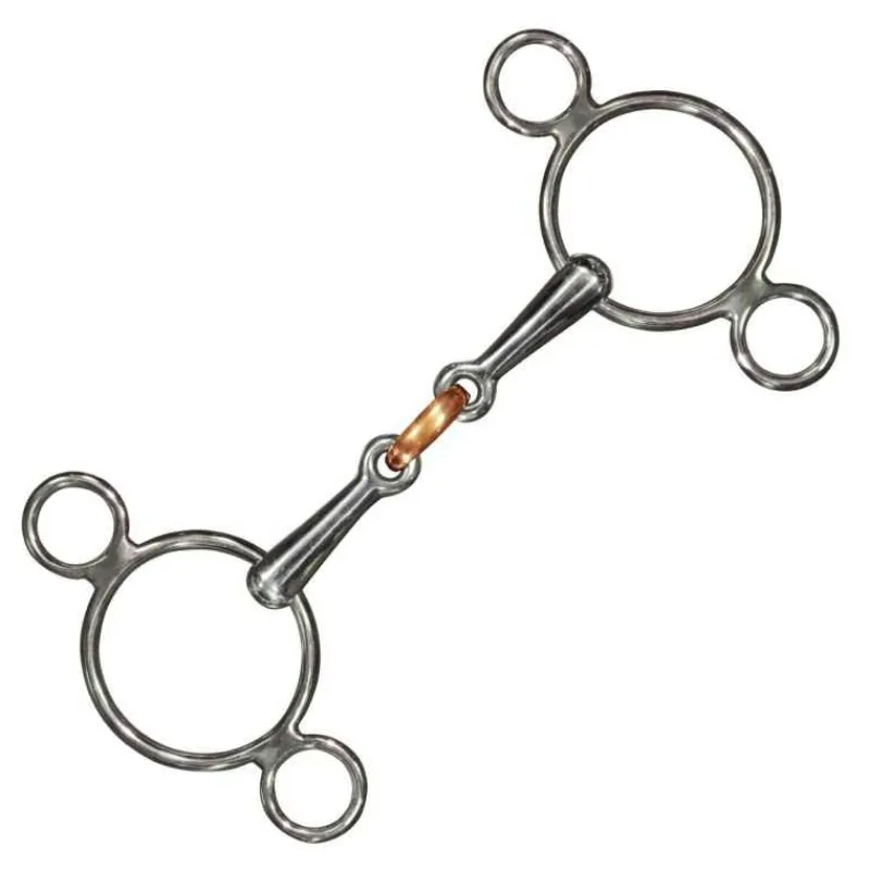 PRIVILEGE EQUITATION Mors pessoa 3 anneaux double brisure cuivre Privilège Equitation> Mors Type Pessoa|Mors Double Brisure