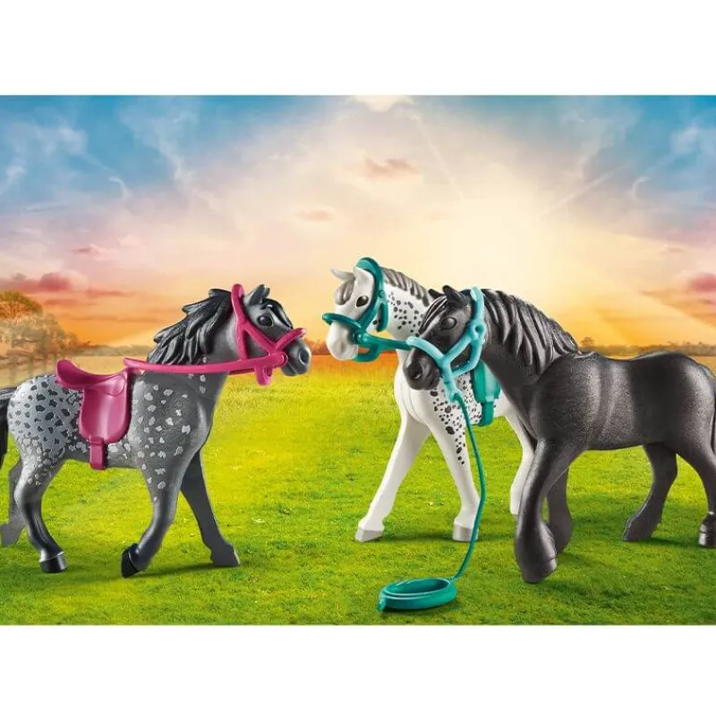 PLAYMOBIL Pack 3 chevaux : Frison, Knabstrupper et Andalou> Jouet Et Peluche